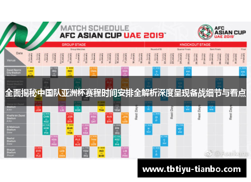全面揭秘中国队亚洲杯赛程时间安排全解析深度呈现备战细节与看点